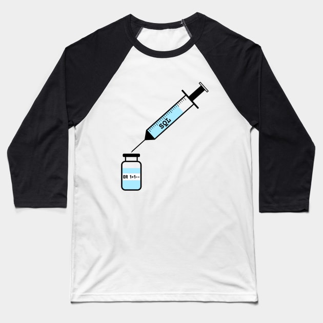 sql injection Baseball T-Shirt by EmbeeGraphics